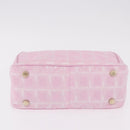 CHANEL New Travel line Hand Bag Nylon Pink Gold CC Auth am11817V-5