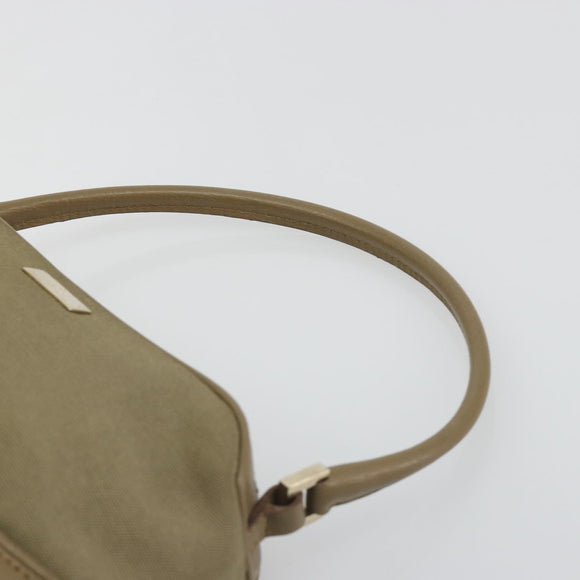 GUCCI Hand Bag Canvas Leather Beige Gold Auth am11836A