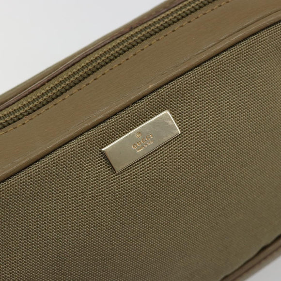 GUCCI Hand Bag Canvas Leather Beige Gold Auth am11836A