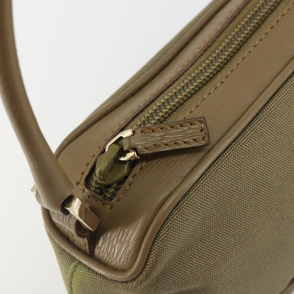 GUCCI Hand Bag Canvas Leather Beige Gold Auth am11836A