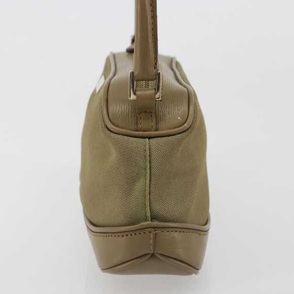 GUCCI Hand Bag Canvas Leather Beige Gold Auth am11836A