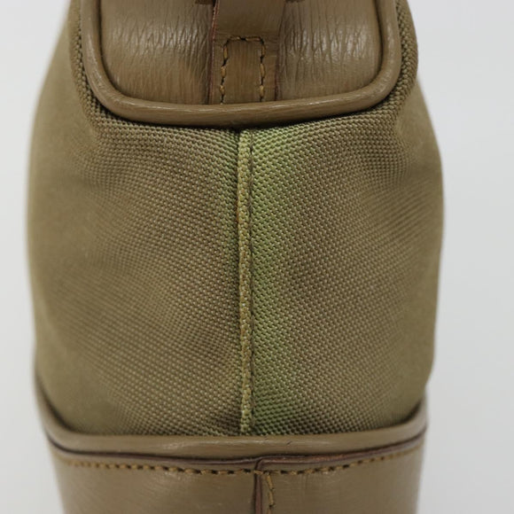 GUCCI Hand Bag Canvas Leather Beige Gold Auth am11836A