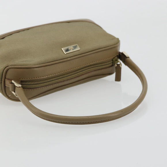 GUCCI Hand Bag Canvas Leather Beige Gold Auth am11836A