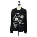 CHANEL CC Camellia Sequin Cut And Sew Shirt Cotton S Black CC Auth am11841M-1