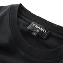 CHANEL CC Camellia Sequin Cut And Sew Shirt Cotton S Black CC Auth am11841M-10