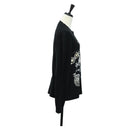 CHANEL CC Camellia Sequin Cut And Sew Shirt Cotton S Black CC Auth am11841M-4