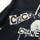 CHANEL CC Camellia Sequin Cut And Sew Shirt Cotton S Black CC Auth am11841M-5