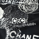 CHANEL CC Camellia Sequin Cut And Sew Shirt Cotton S Black CC Auth am11841M-7