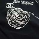 CHANEL CC Camellia Sequin Cut And Sew Shirt Cotton S Black CC Auth am11841M-8