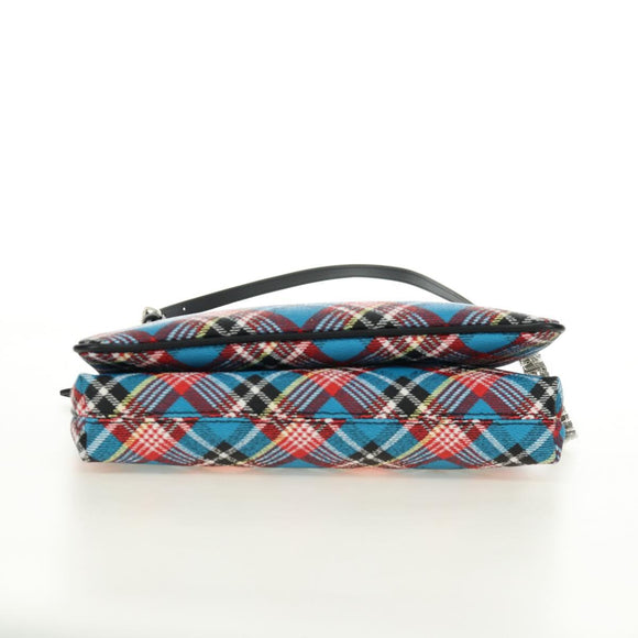Vivienne Westwood Check Shoulder Bag PVC Multicolor Silver Auth am11842V