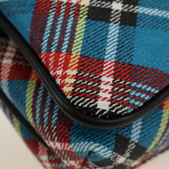 Vivienne Westwood Check Shoulder Bag PVC Multicolor Silver Auth am11842V