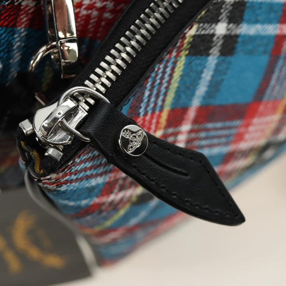 Vivienne Westwood Check Shoulder Bag PVC Multicolor Silver Auth am11842V