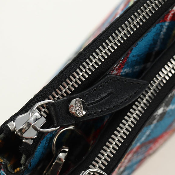 Vivienne Westwood Check Shoulder Bag PVC Multicolor Silver Auth am11842V