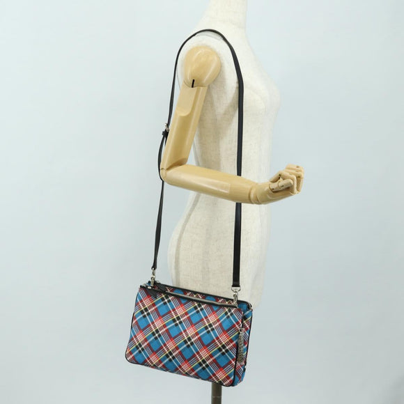 Vivienne Westwood Check Shoulder Bag PVC Multicolor Silver Auth am11842V