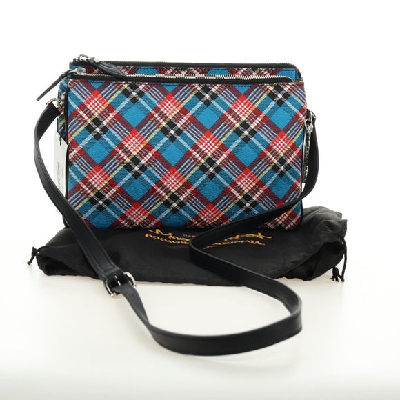 Vivienne Westwood Check Shoulder Bag PVC Multicolor Silver Auth am11842V