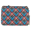 Vivienne Westwood Check Shoulder Bag PVC Multicolor Silver Auth am11842V-3