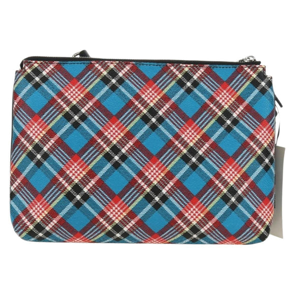 Vivienne Westwood Check Shoulder Bag PVC Multicolor Silver Auth am11842V