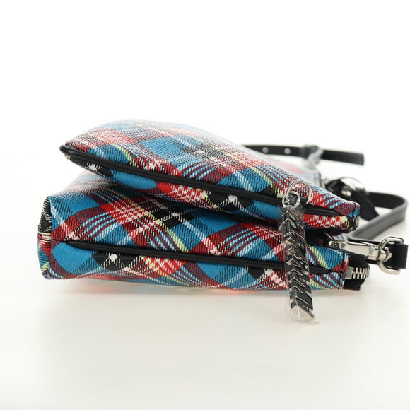 Vivienne Westwood Check Shoulder Bag PVC Multicolor Silver Auth am11842V