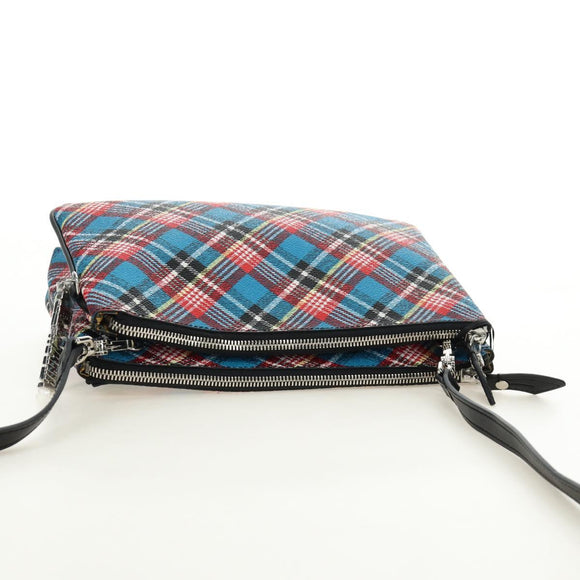 Vivienne Westwood Check Shoulder Bag PVC Multicolor Silver Auth am11842V