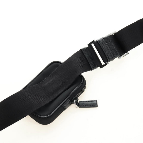 PRADA Shoulder Bag Nylon Black Silver 2VH112 Auth am11844SM
