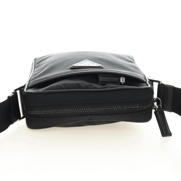 PRADA Shoulder Bag Nylon Black Silver 2VH112 Auth am11844SM