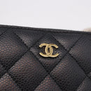 CHANEL Matelasse Long Wallet Caviar Skin Black Gold CC Auth am11846M-18