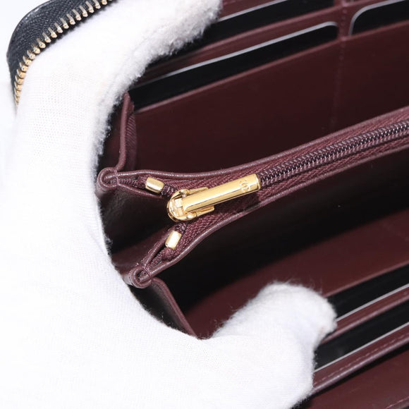 CHANEL Matelasse Long Wallet Caviar Skin Black Gold CC Auth am11846M