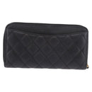 CHANEL Matelasse Long Wallet Caviar Skin Black Gold CC Auth am11846M-2