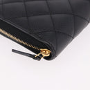 CHANEL Matelasse Long Wallet Caviar Skin Black Gold CC Auth am11846M-14