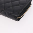 CHANEL Matelasse Long Wallet Caviar Skin Black Gold CC Auth am11846M-15