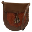 SAINT LAURENT Shoulder Bag Leather Brown Gold Auth am11847A-1