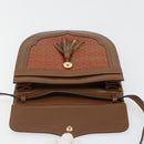 SAINT LAURENT Shoulder Bag Leather Brown Gold Auth am11847A-9