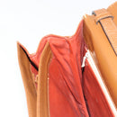 SAINT LAURENT Shoulder Bag Leather Brown Gold Auth am11847A-20