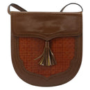 SAINT LAURENT Shoulder Bag Leather Brown Gold Auth am11847A-13