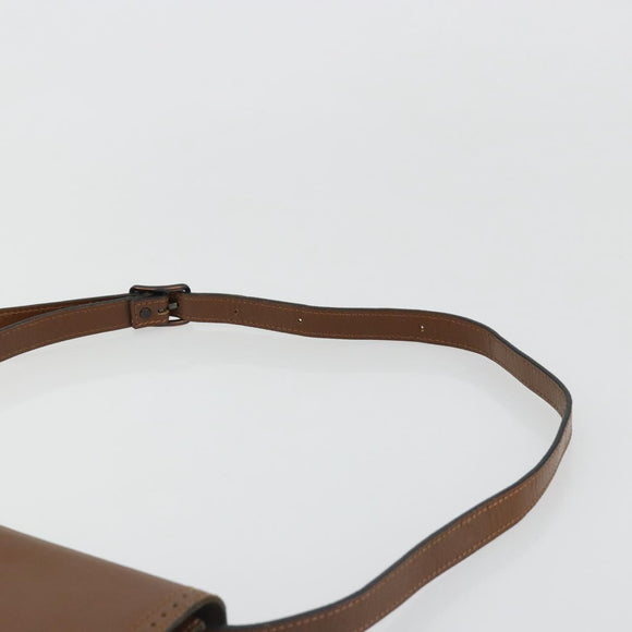 SAINT LAURENT Shoulder Bag Leather Brown Gold Auth am11847A