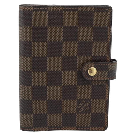 LOUIS VUITTON Damier Ebene Agenda PM Day Planner Cover R20700 LV Auth am11849V