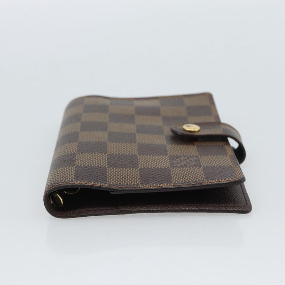 LOUIS VUITTON Damier Ebene Agenda PM Day Planner Cover R20700 LV Auth am11849V
