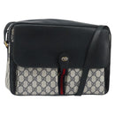 GUCCI GG Supreme Sherry Line Shoulder Bag PVC Navy Gold 904 02 064 Auth am11854-1