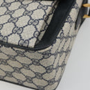 GUCCI GG Supreme Sherry Line Shoulder Bag PVC Navy Gold 904 02 064 Auth am11854-14