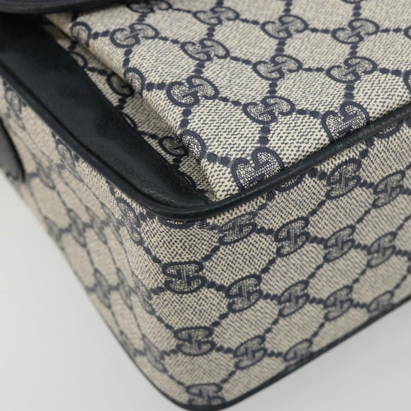 GUCCI GG Supreme Sherry Line Shoulder Bag PVC Navy Gold 904 02 064 Auth am11854