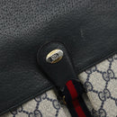 GUCCI GG Supreme Sherry Line Shoulder Bag PVC Navy Gold 904 02 064 Auth am11854-18