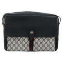 GUCCI GG Supreme Sherry Line Shoulder Bag PVC Navy Gold 904 02 064 Auth am11854-13