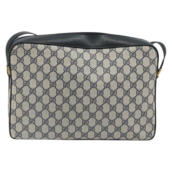 GUCCI GG Supreme Sherry Line Shoulder Bag PVC Navy Gold 904 02 064 Auth am11854