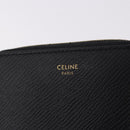 CELINE Round Compact Wallet Leather Black Gold Auth am11856V-13