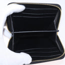 CELINE Round Compact Wallet Leather Black Gold Auth am11856V-14