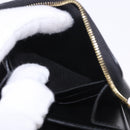 CELINE Round Compact Wallet Leather Black Gold Auth am11856V-18
