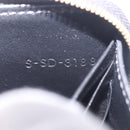 CELINE Round Compact Wallet Leather Black Gold Auth am11856V-19