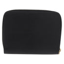 CELINE Round Compact Wallet Leather Black Gold Auth am11856V-3