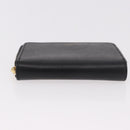 CELINE Round Compact Wallet Leather Black Gold Auth am11856V-7