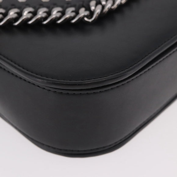 Stella MacCartney Boxbird Shoulder Bag Leather Black Silver 455139 Auth am11857V